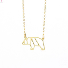 Hollow Out Cute Delicate Bear Animal Panda Pendant Necklace